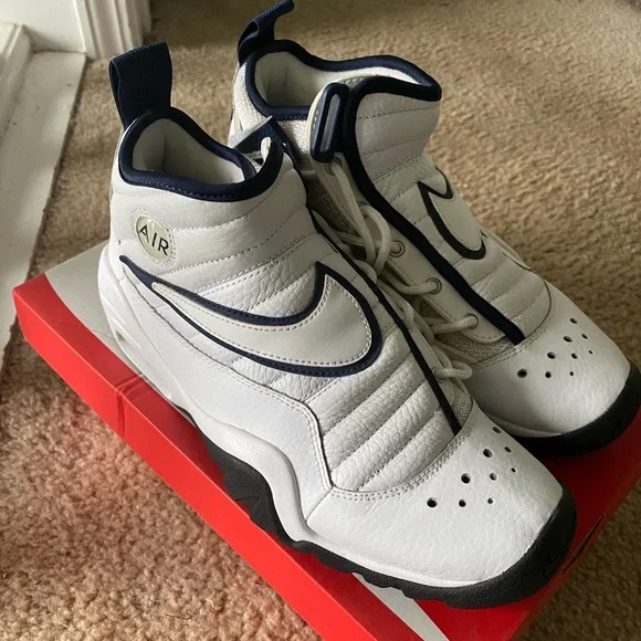 nike air shake ndestrukt white navy